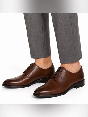 Meermin Mallorca Goodyear Welted Brown Leather Derby Shoes Size 7.5